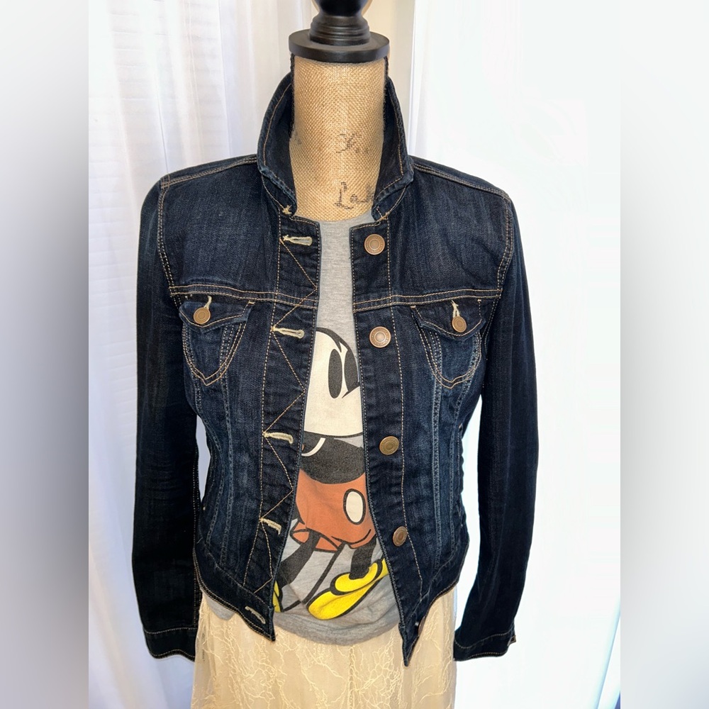 American Eagle Women's Denim Jean Trucker Jacket M Slim Fit